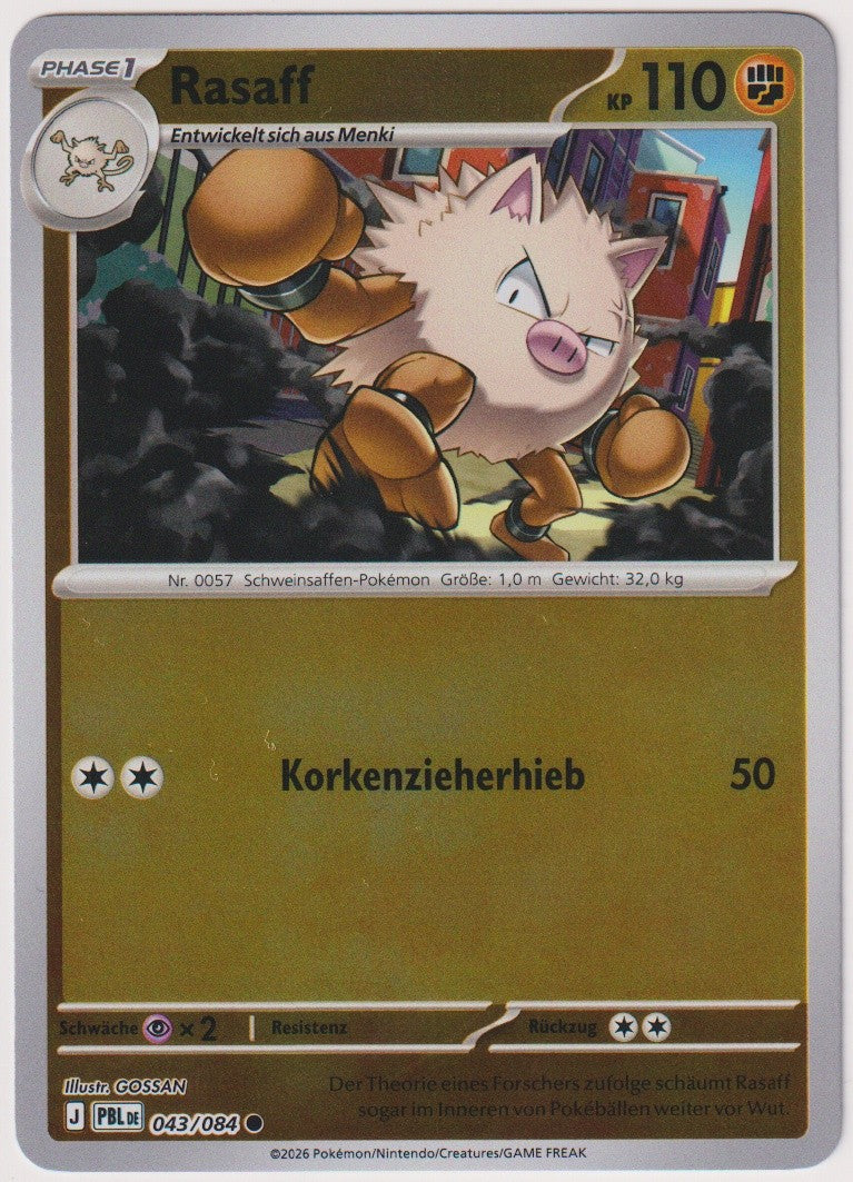 Pokemon TCG Primeape #43/084 Common (C) Reverse Holo Deutsch 2026 – Bild 1