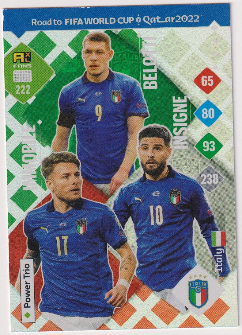 Topps World Cup 2022 Immobile & Insigne & Belotti Italien Parallel Refractor – Bild 1