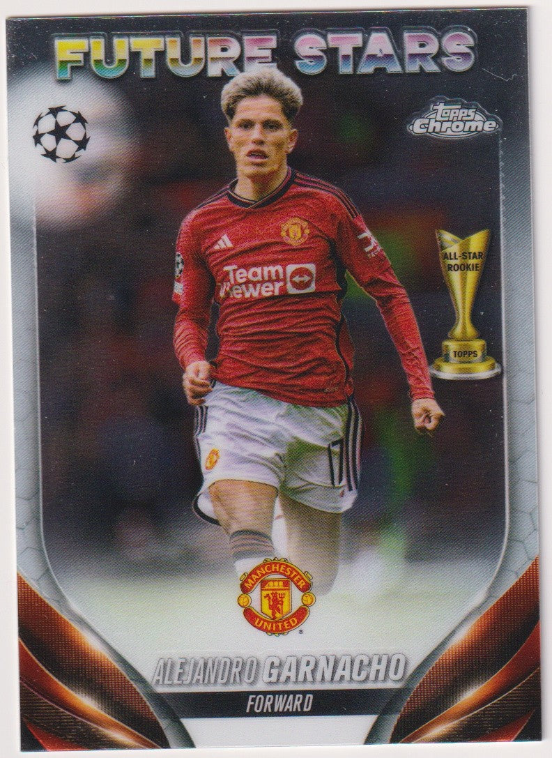 Topps Chrome 2023-24 Alejandro Garnacho Rookie Manchester United Parallel Rare – Bild 1