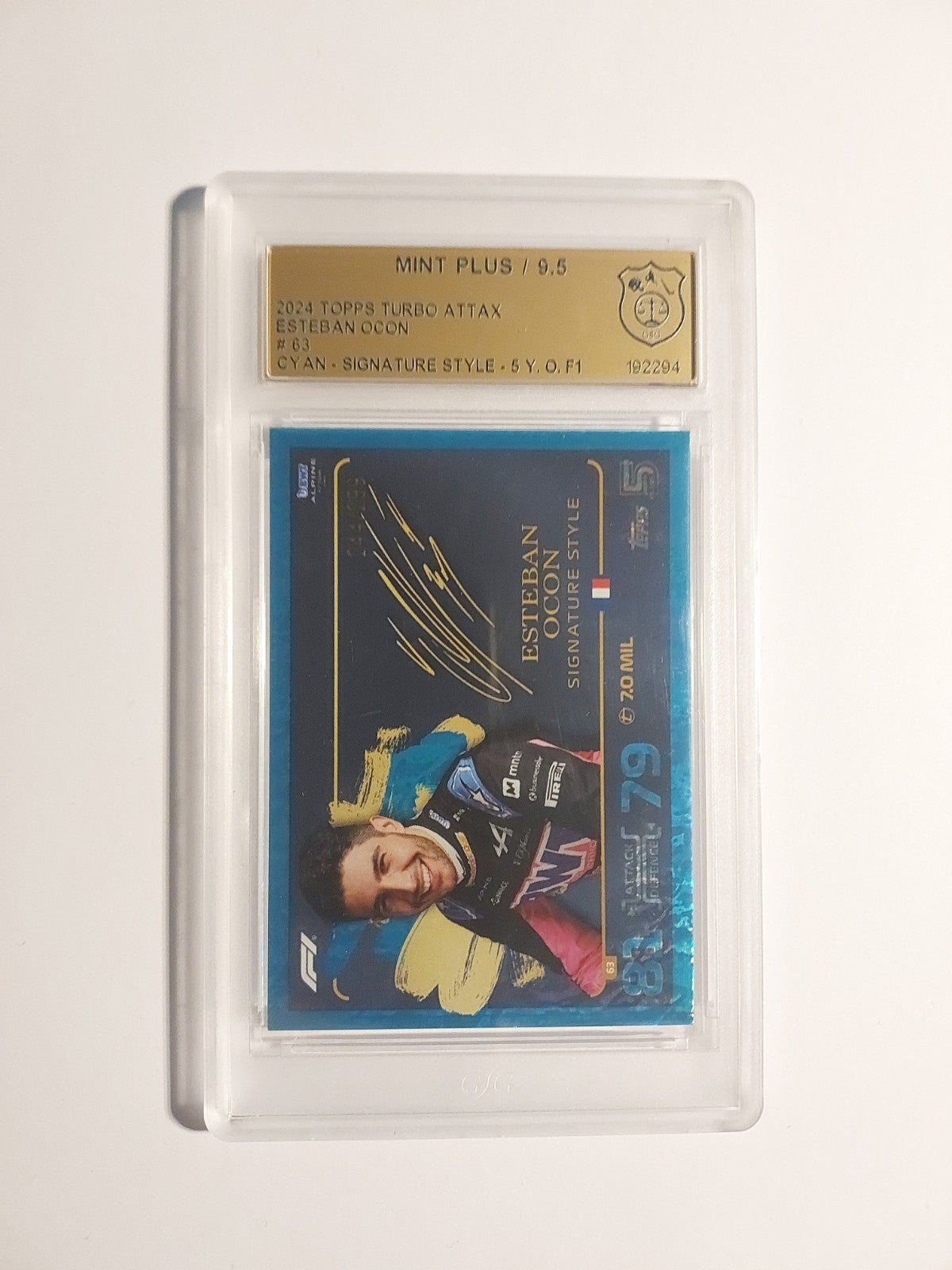 Topps Turbo 2024 Esteban Ocon Auto Style GSG 9.5 = PSA Parallel 244/299 Cayn F1 – Bild 1