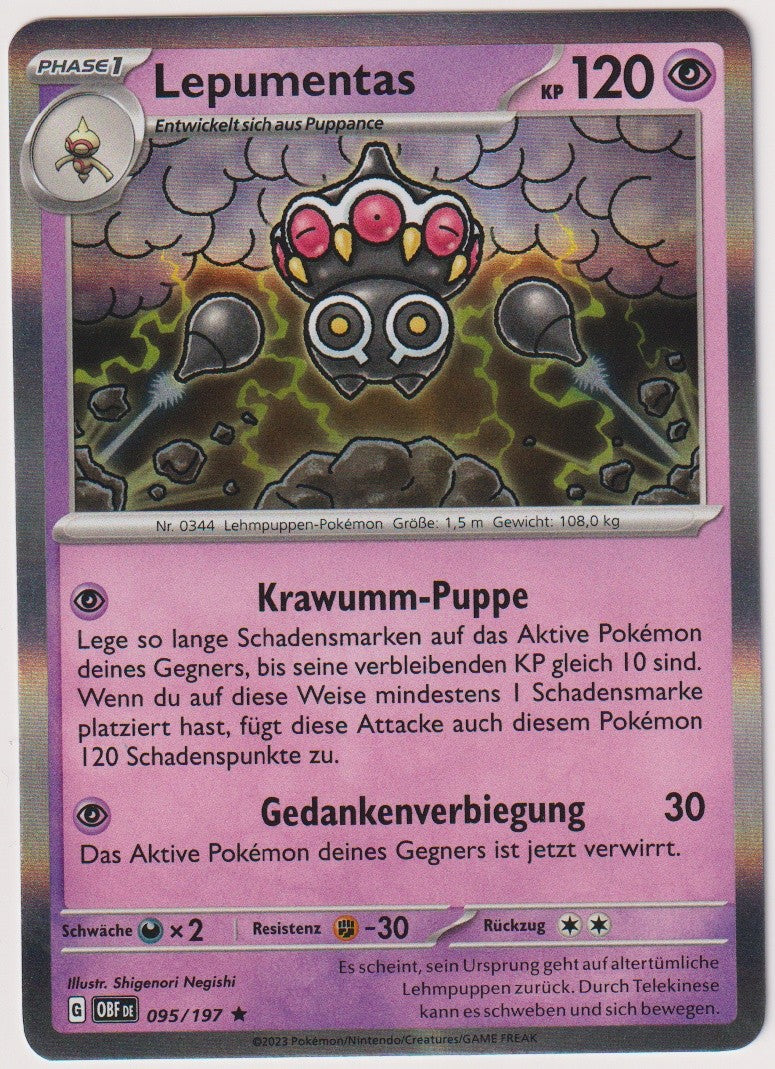 Pokemon TCG Claydol #95/197 Rare (R) Holo Deutsch 2023 – Bild 1