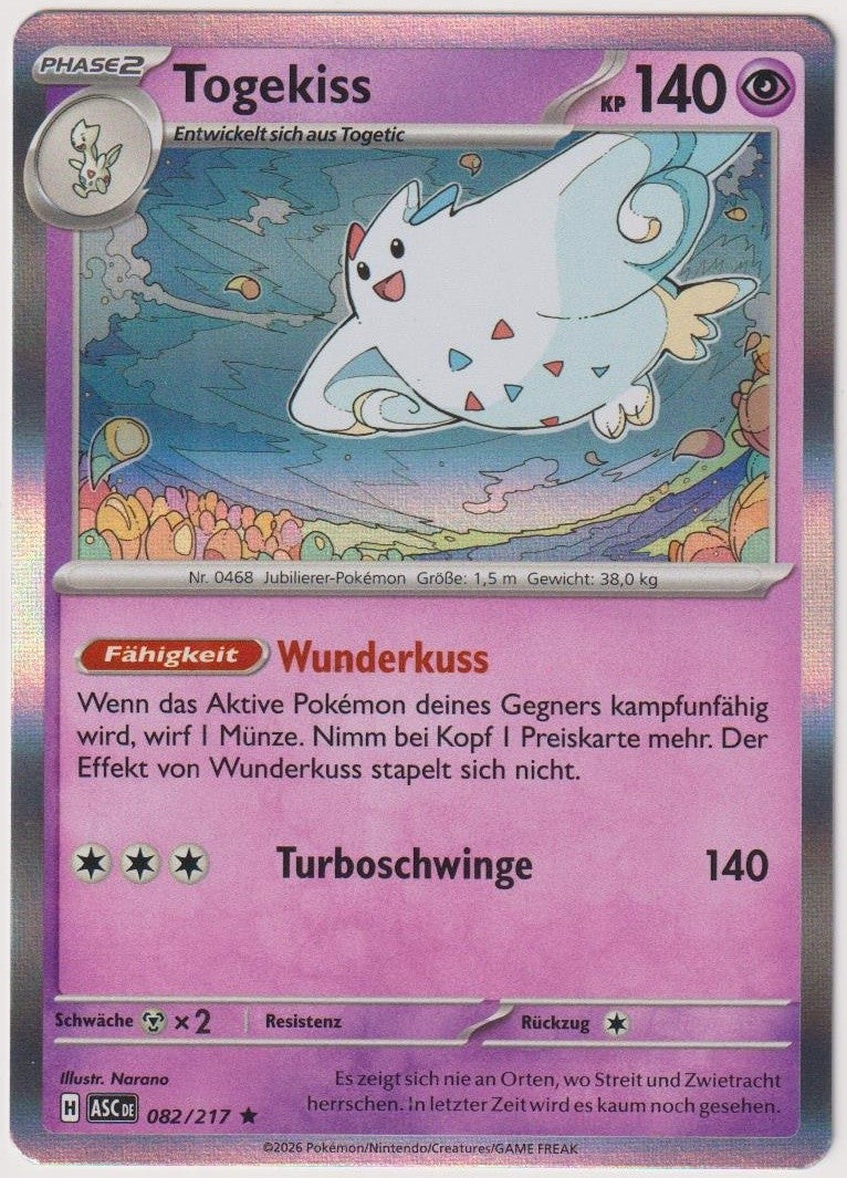 Pokemon TCG Togekiss #82/217 Rare (R) Holo Deutsch 2026 – Bild 1