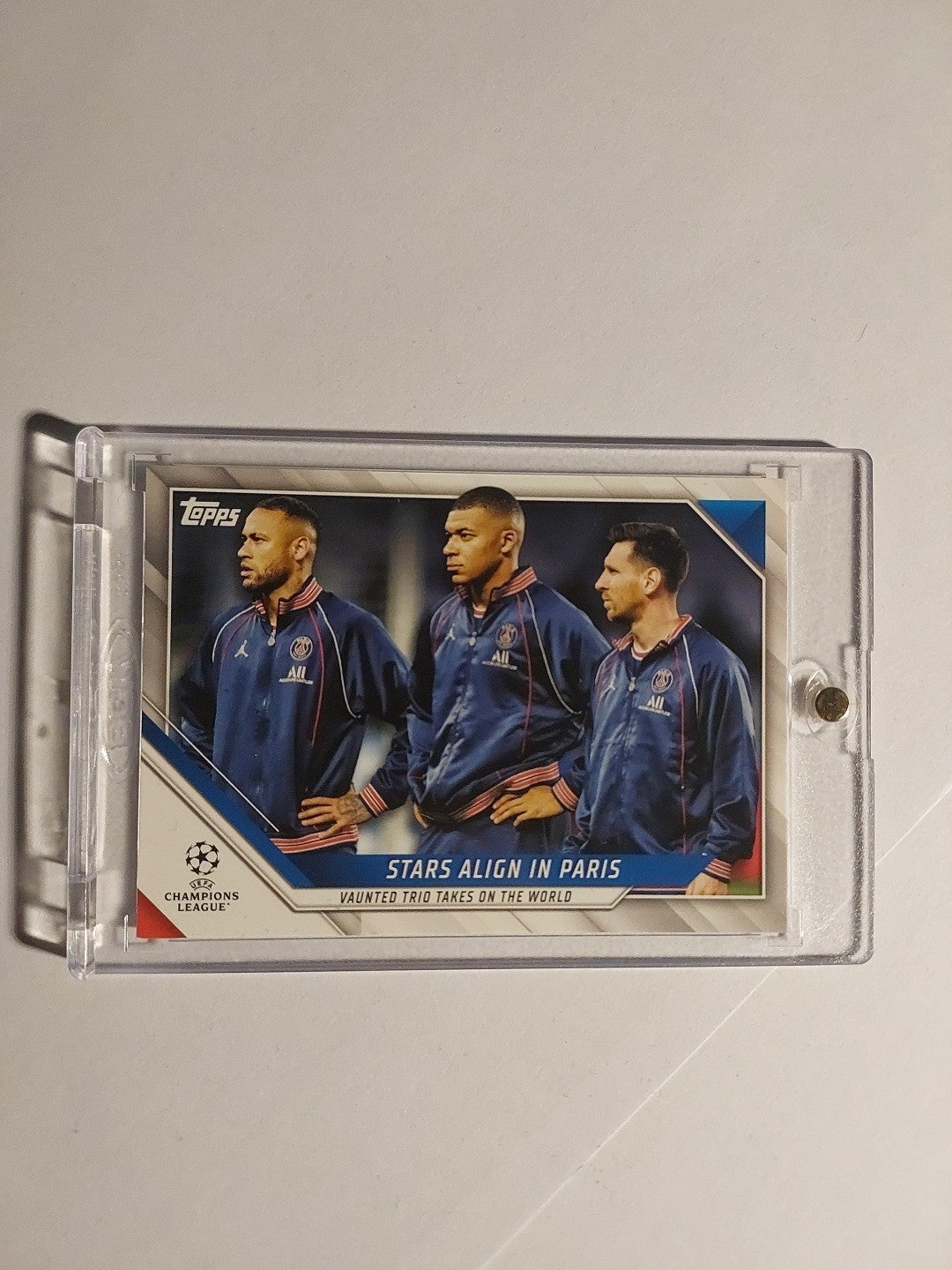 Topps UCC 2021-22 Messi Mbappe Neymar PSG Triple Parallel Ultra Rare Hit – Bild 1