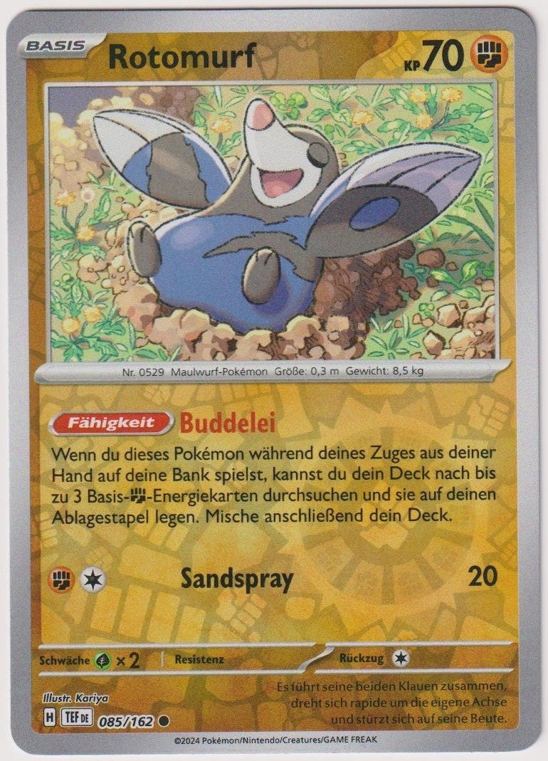 Pokemon TCG Drilbur #85/162 Common (C) Reverse Holo Deutsch 2024 – Bild 1