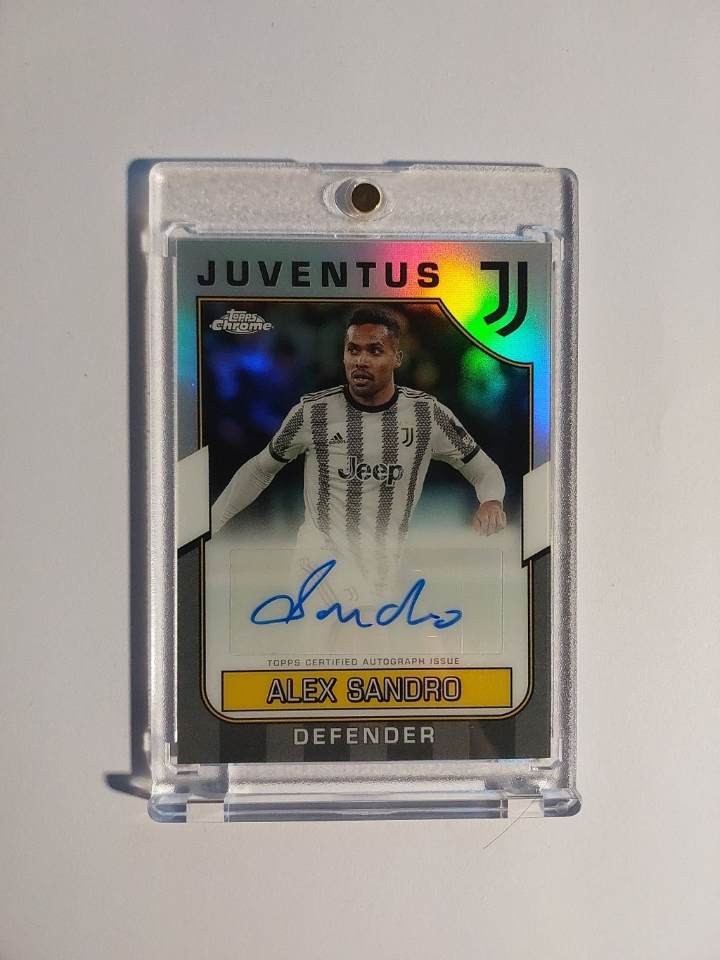 Topps Juventus Turin Chrome 2022-23 Alex Sandro Auto Parallel Refractor Rare Hit – Bild 1