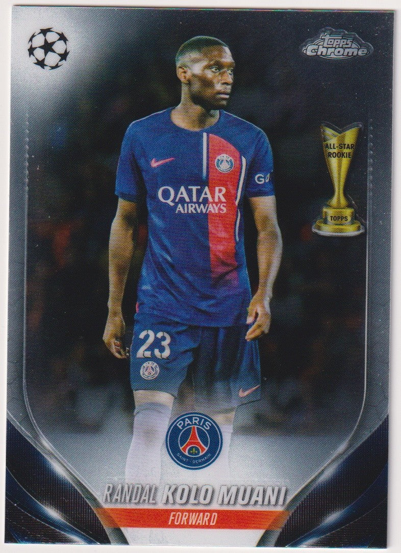 Topps Chrome 2023-24 Randal Kolo Muani Rookie Paris Saint-Germain Parallel Rare – Bild 1