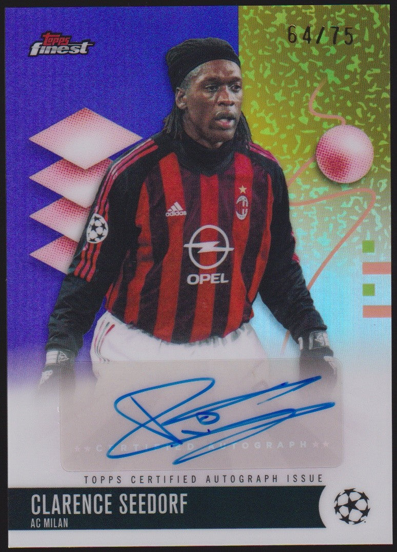 Topps Finest UCC 2025-26 Clarence Seedorf Auto AC Milan Parallel 64/75 Refractor – Bild 1