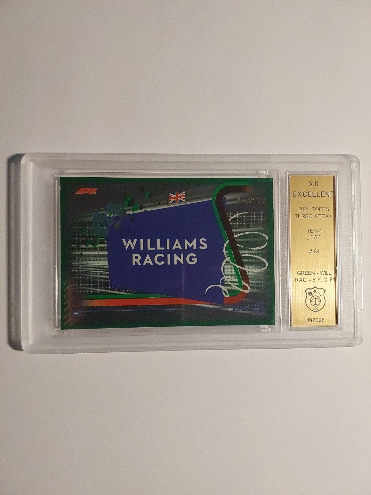 Topps Turbo 2024 Williams Racing England GSG 5 = PSA Parallel 479/499 Team Logo – Bild 1