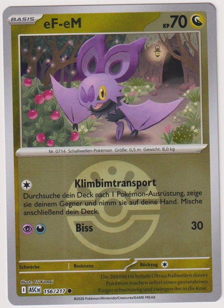Pokemon TCG Noibat #156/217 Common (C) Reverse Holo Deutsch 2026 – Bild 1