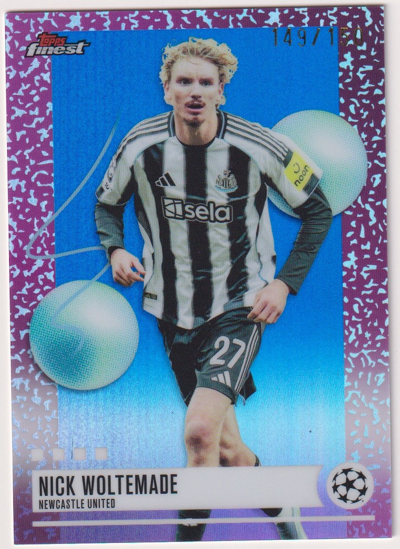 Topps Finest 2025-26 Nick Woltemade Newcastle United Parallel 149/150 Refractor – Bild 1