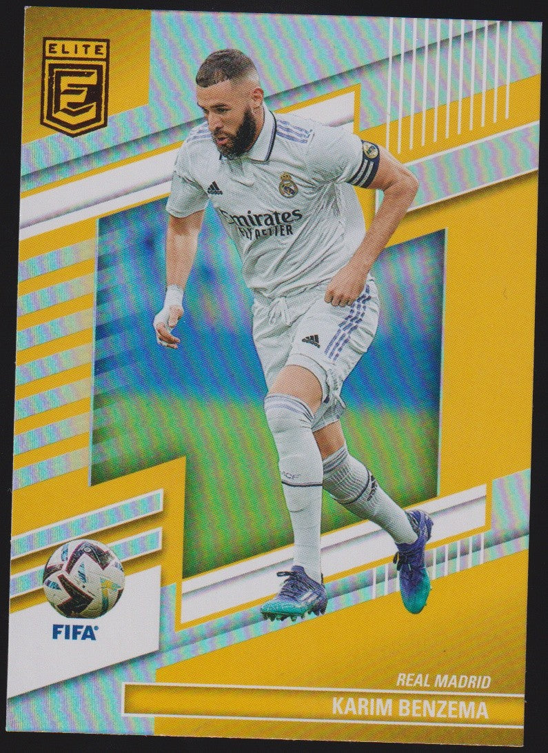 Panini Elite 2022-23 Karim Benzema Real Madrid Donruss FIFA Soccer Parallel Rare – Bild 1