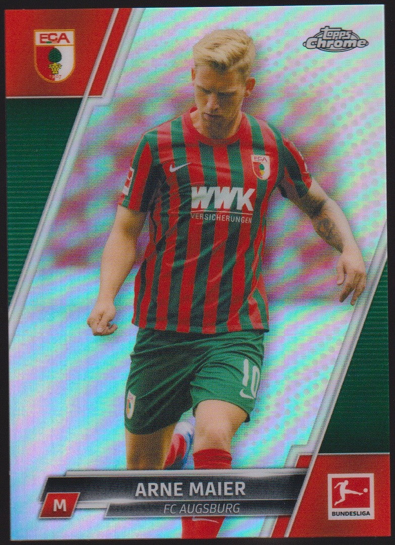 Topps Chrome Bundesliga 2021-22 Arne Maier FC Augsburg Parallel Refractor – Bild 1