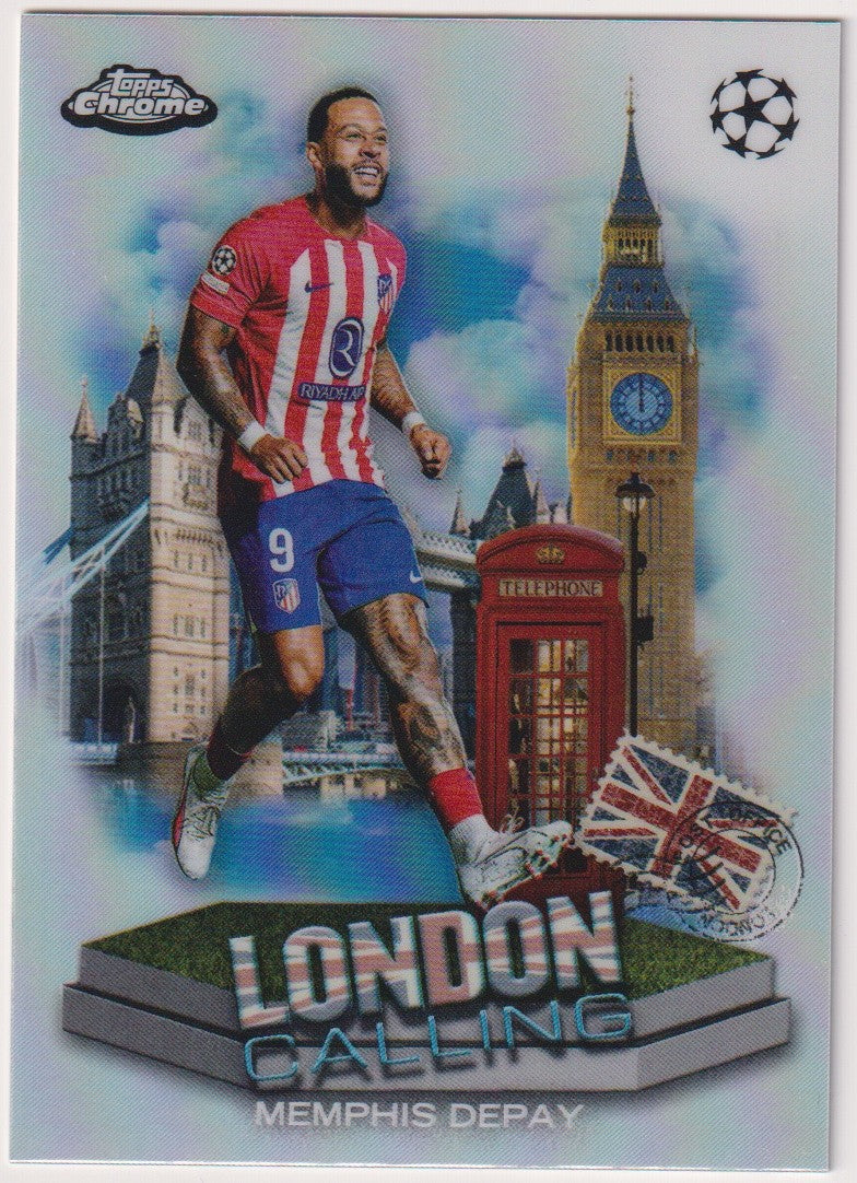 Topps Chrome 2024-25 Memphis Depay Atlético de Madrid Parallel Rare – Bild 1