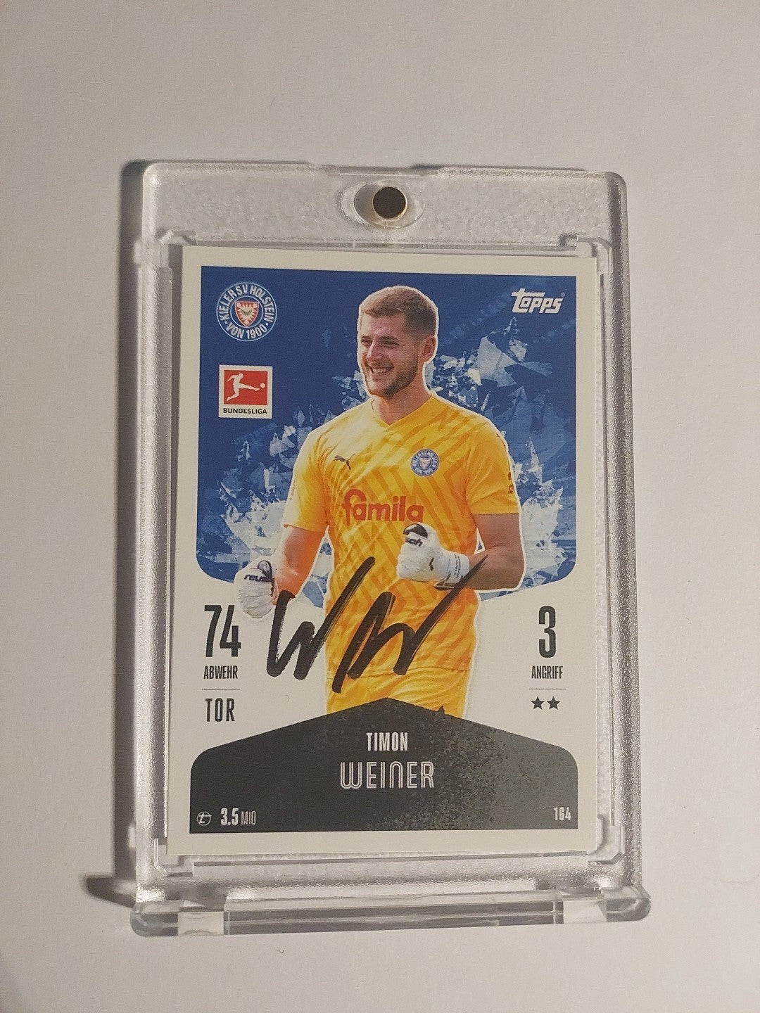 Topps 2024-25 Timo Weiner Holstein Kiel On Card Auto Parallel Ultra Rare – Bild 1