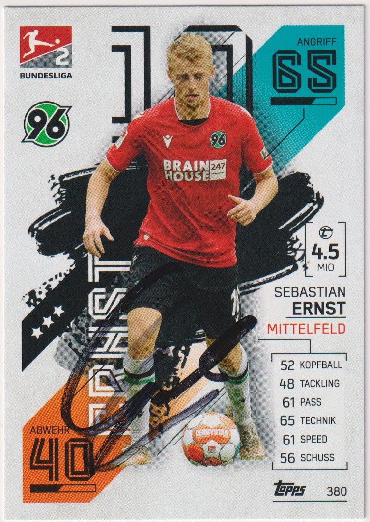 Topps Match Attax 2021-22 Sebastian Ernst Hannover 96 Trading Card Game Parallel – Bild 1