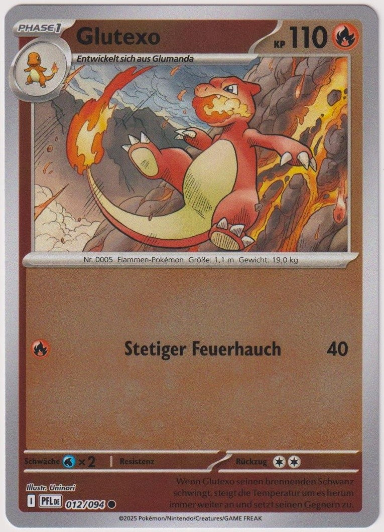Pokemon TCG Charmeleon #12/094 Common (C) Reverse Holo Deutsch 2025 – Bild 1