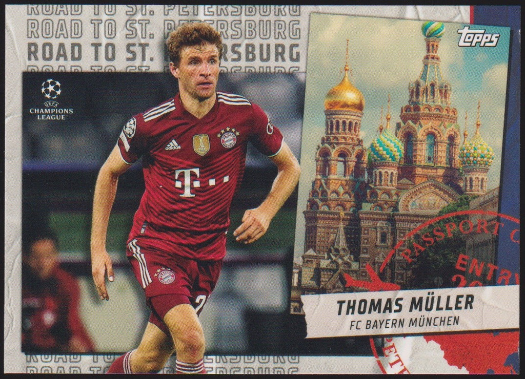 Topps Road to St. Petersburg 2021-22 Thomas Müller FC Bayern München Parallel – Bild 1