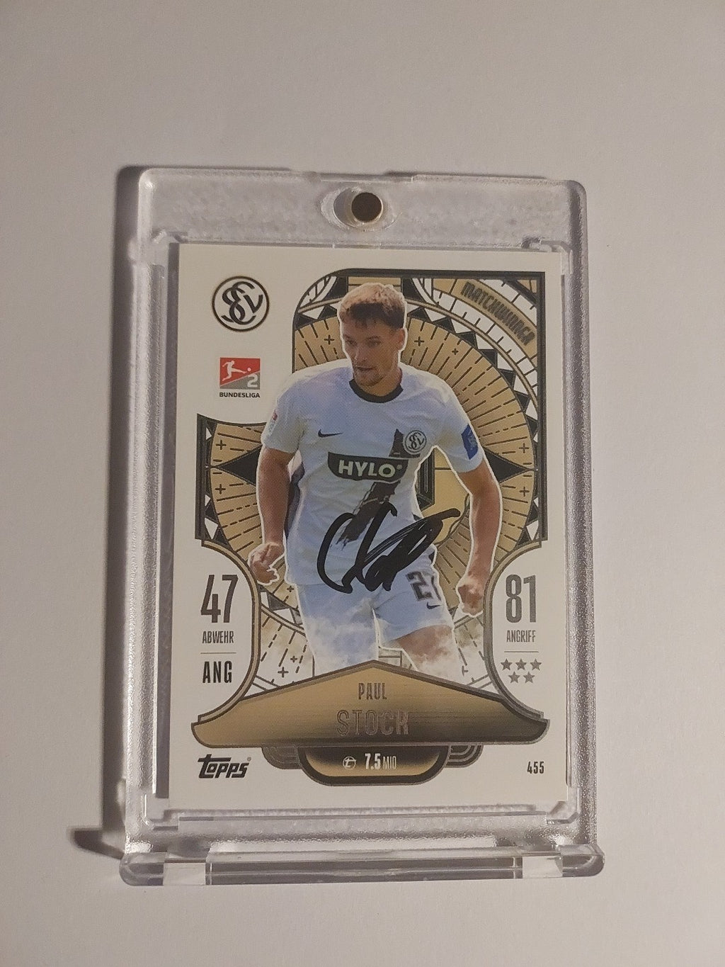 Topps 2024-25 Paul Stock SV Elversberg On Card Auto Parallel Ultra Rare Original – Bild 1