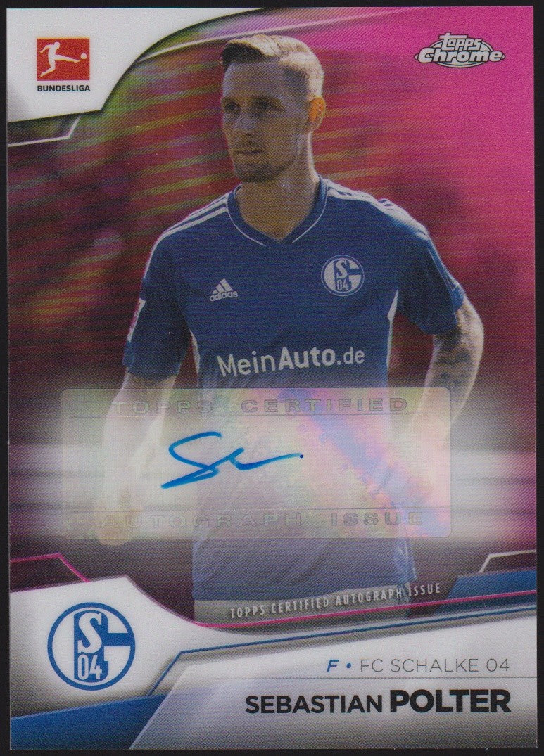 Topps Chrome 2022-23 Sebastian Polter Auto Schalke 04 Parallel 110/150 Refractor – Bild 1