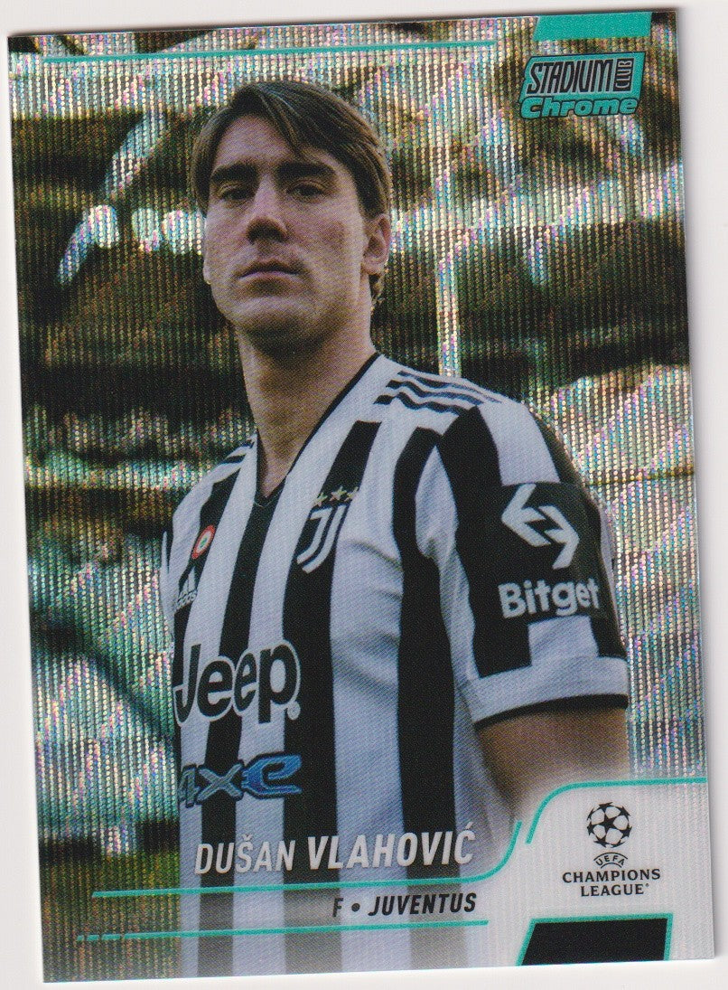 Topps Stadium Club Chrome 2022-23 Dušan Vlahović Rookie Juventus Parallel – Bild 1