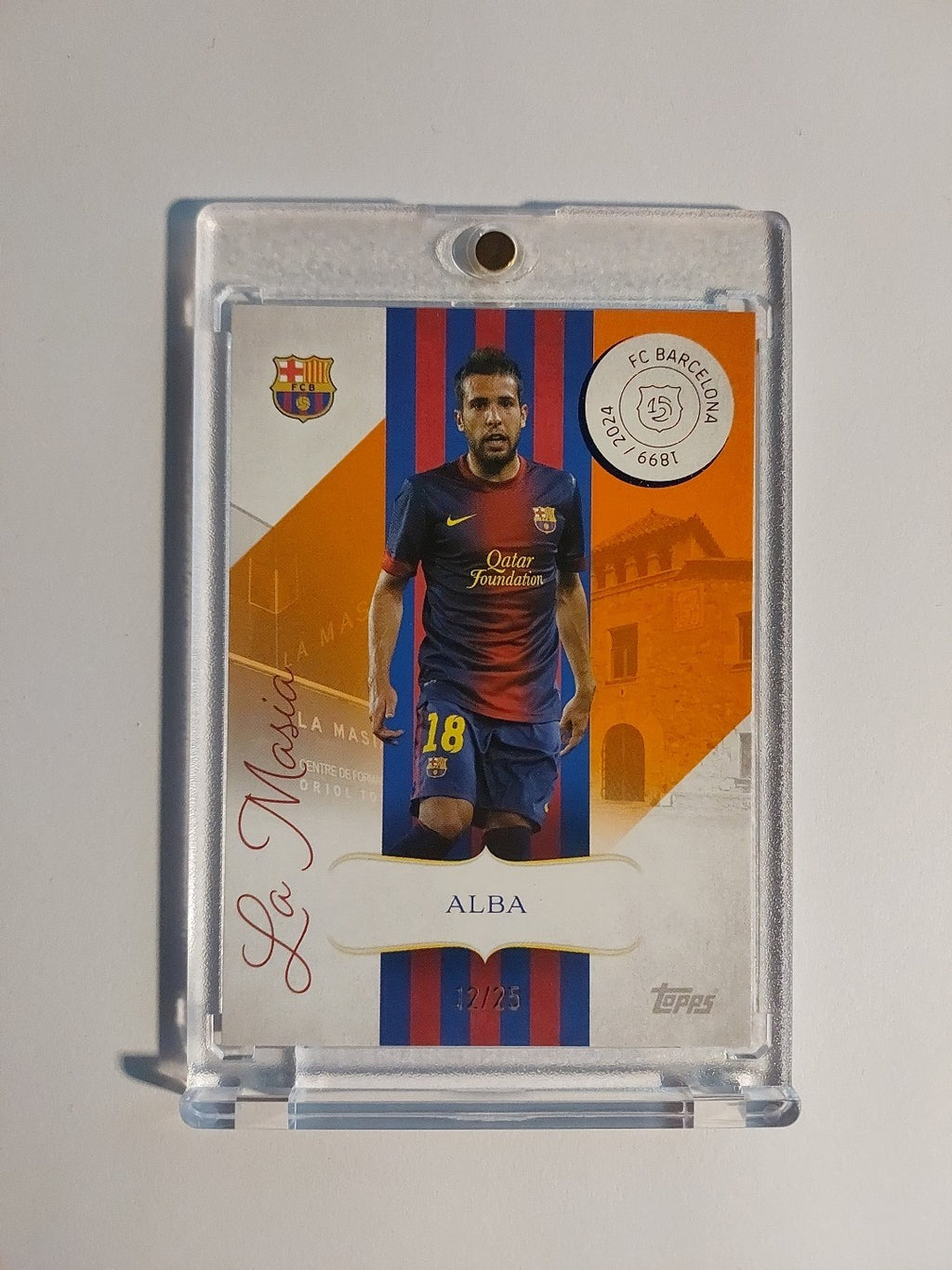 Topps 125 Jahre Barcelona 2024-25 Jordi Alba Spanien Parallel 12/25 Ultra Rare – Bild 1
