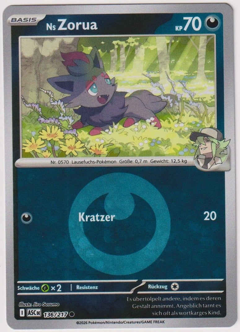 Pokemon TCG N´s Zorua #136/217 Common (C) Reverse Holo Deutsch 2026 – Bild 1