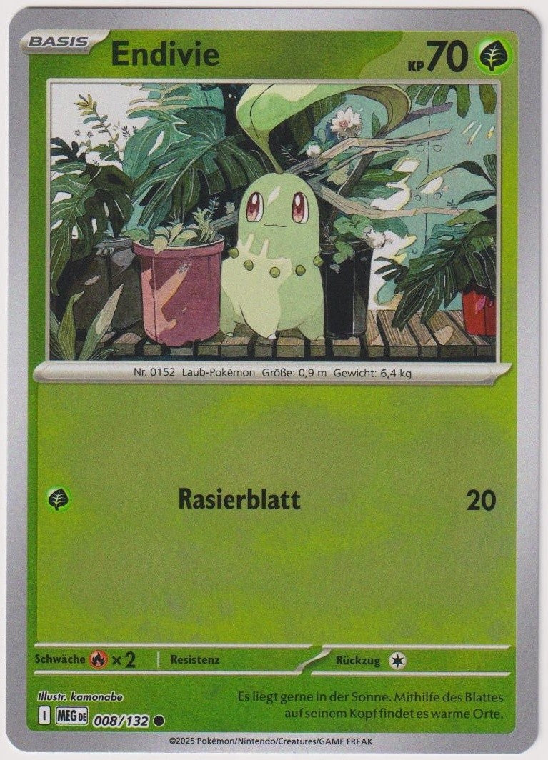 Pokemon TCG Chikorita #8/132 Common (C) Reverse Holo Deutsch 2025 – Bild 1