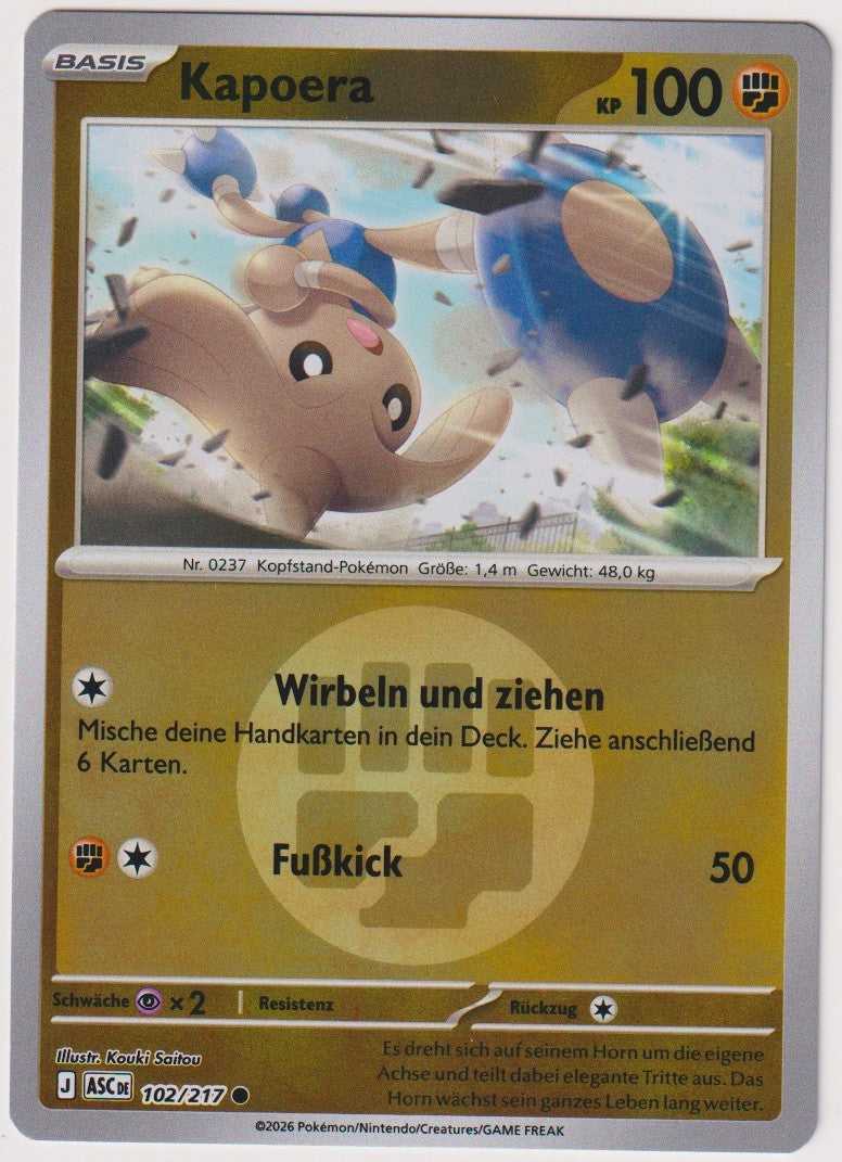 Pokemon TCG Hitmontop #102/217 Common (C) Reverse Holo Deutsch 2026 – Bild 1