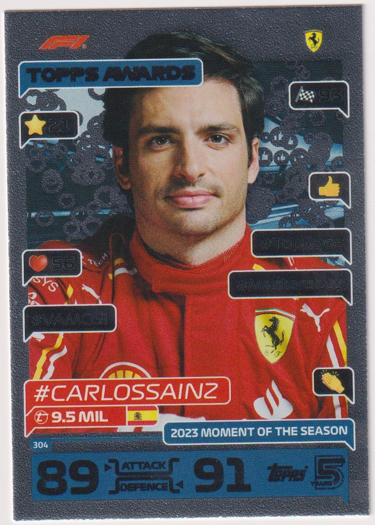Topps Turbo Attax 2023 Carlos Sainz Scuderia Ferrari Parallel Rare – Bild 1