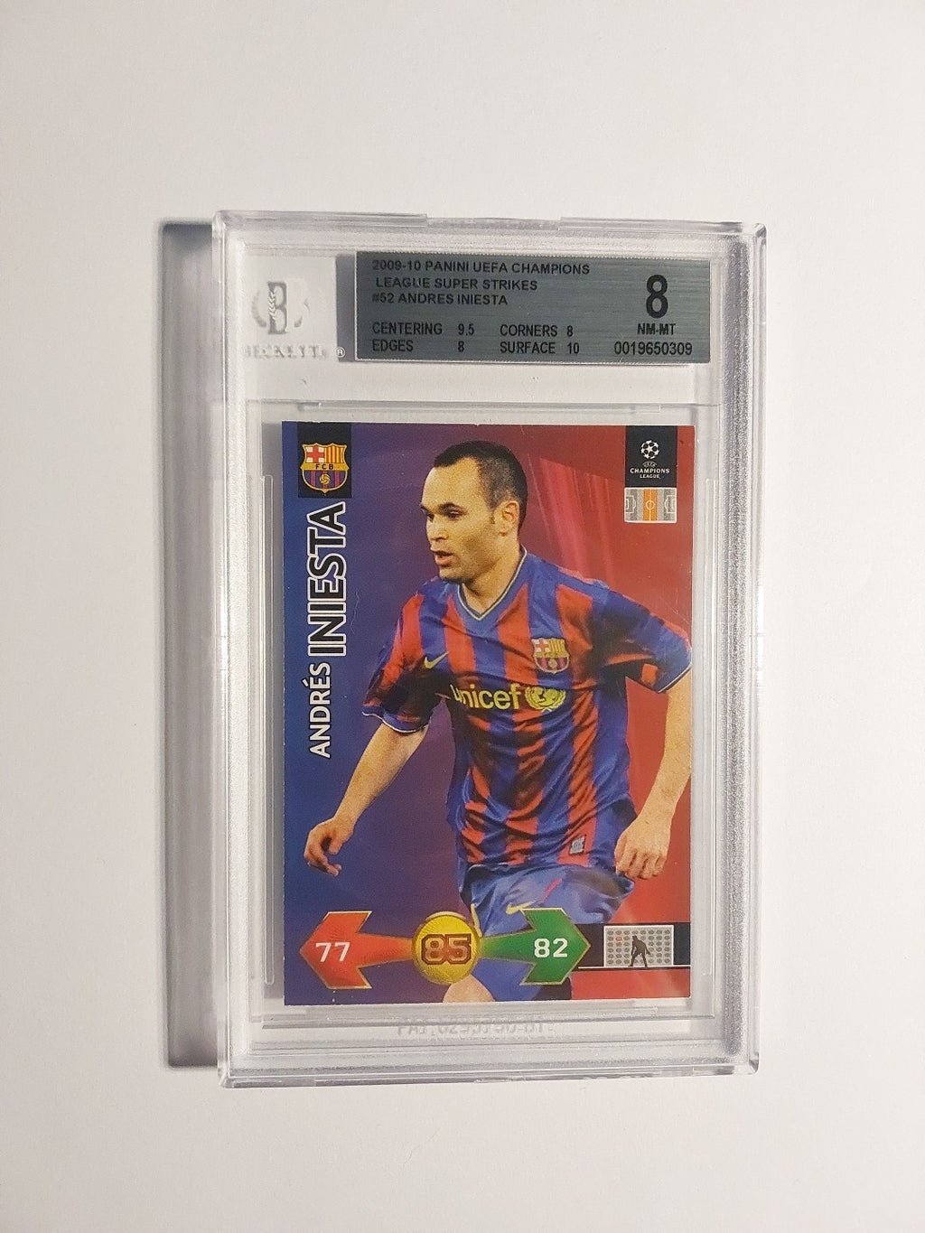 Panini Champions League 2009-10 Andres Iniesta Barcelona Parallel BGS 8 PSA SGC – Bild 1