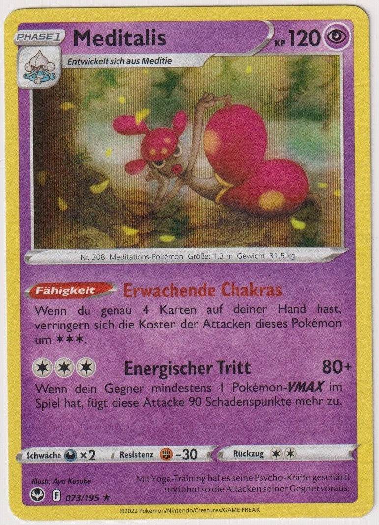 Pokemon TCG Medicham #73/195 Holo Rare (R) Deutsch 2022 – Bild 1