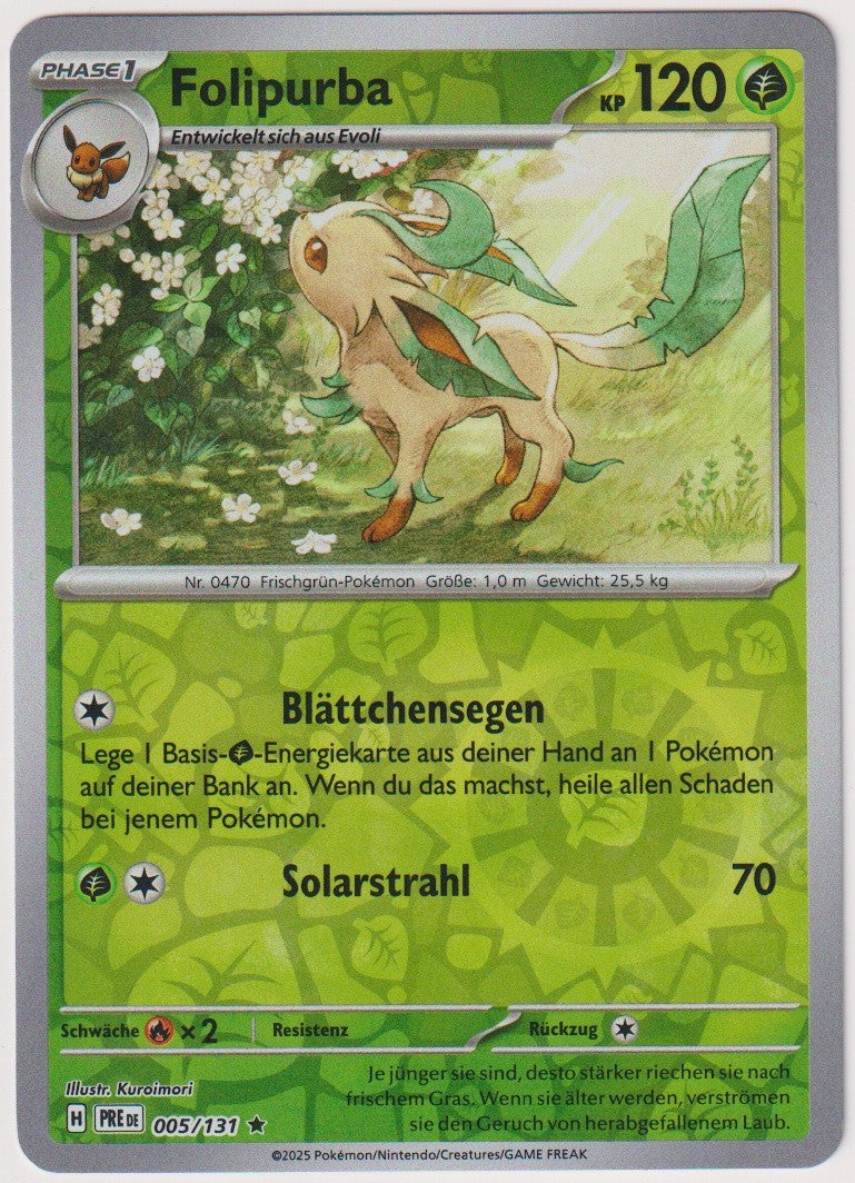 Pokemon TCG Leafeon #5/131 Rare (R) Reverse Holo Deutsch 2025 – Bild 1