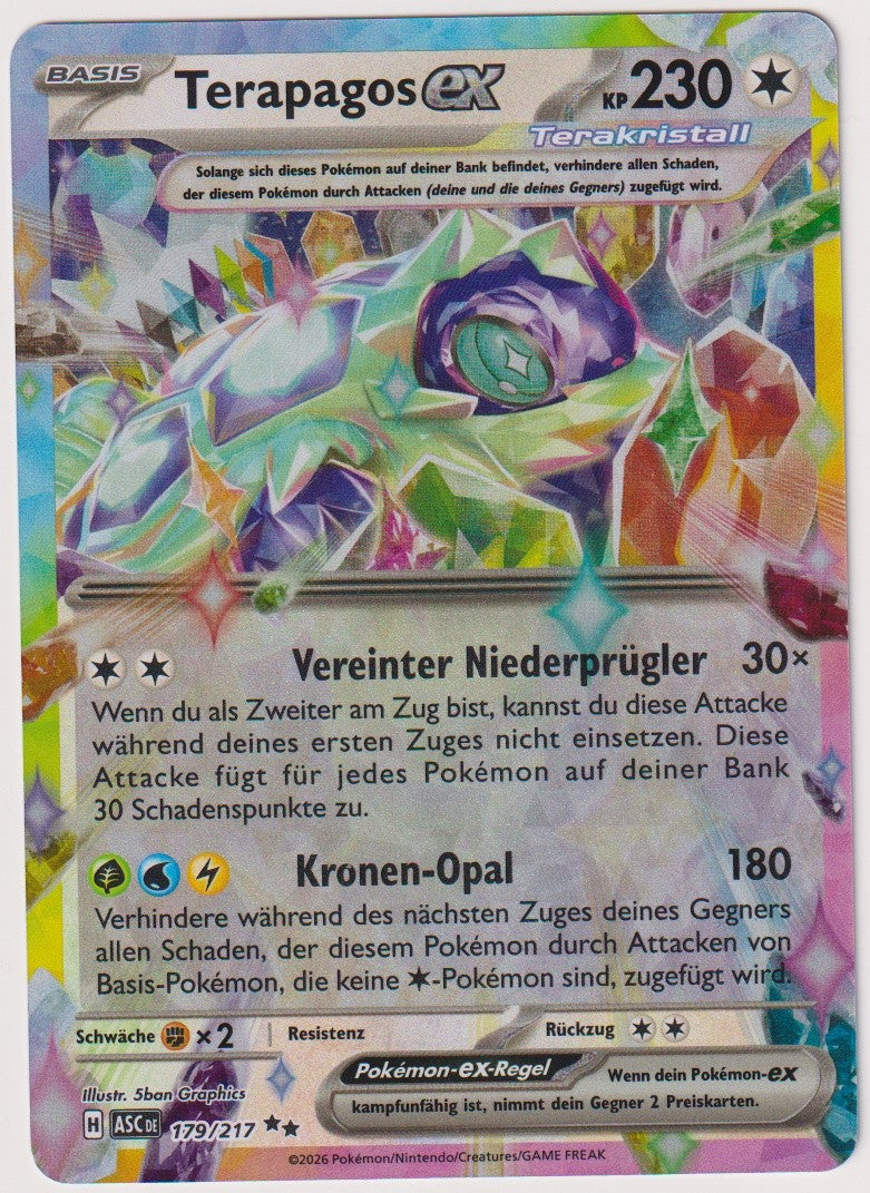 Pokemon TCG Terapagos EX #179/217 Double Rare (RR) Holo Deutsch – Bild 1