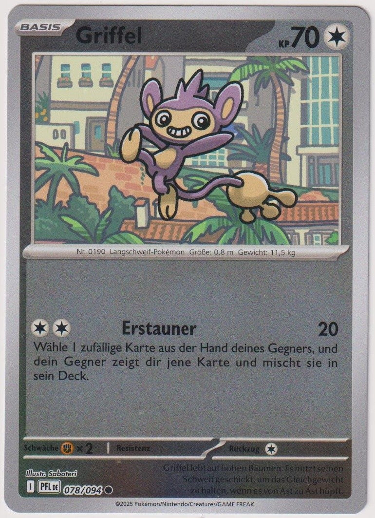Pokemon TCG Aipom #78/094 Common (C) Reverse Holo Deutsch 2025 – Bild 1