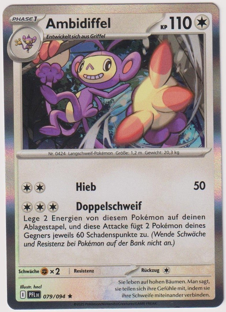 Pokemon TCG Ambipom #79/094 Rare (R) Holo Deutsch 2025 – Bild 1