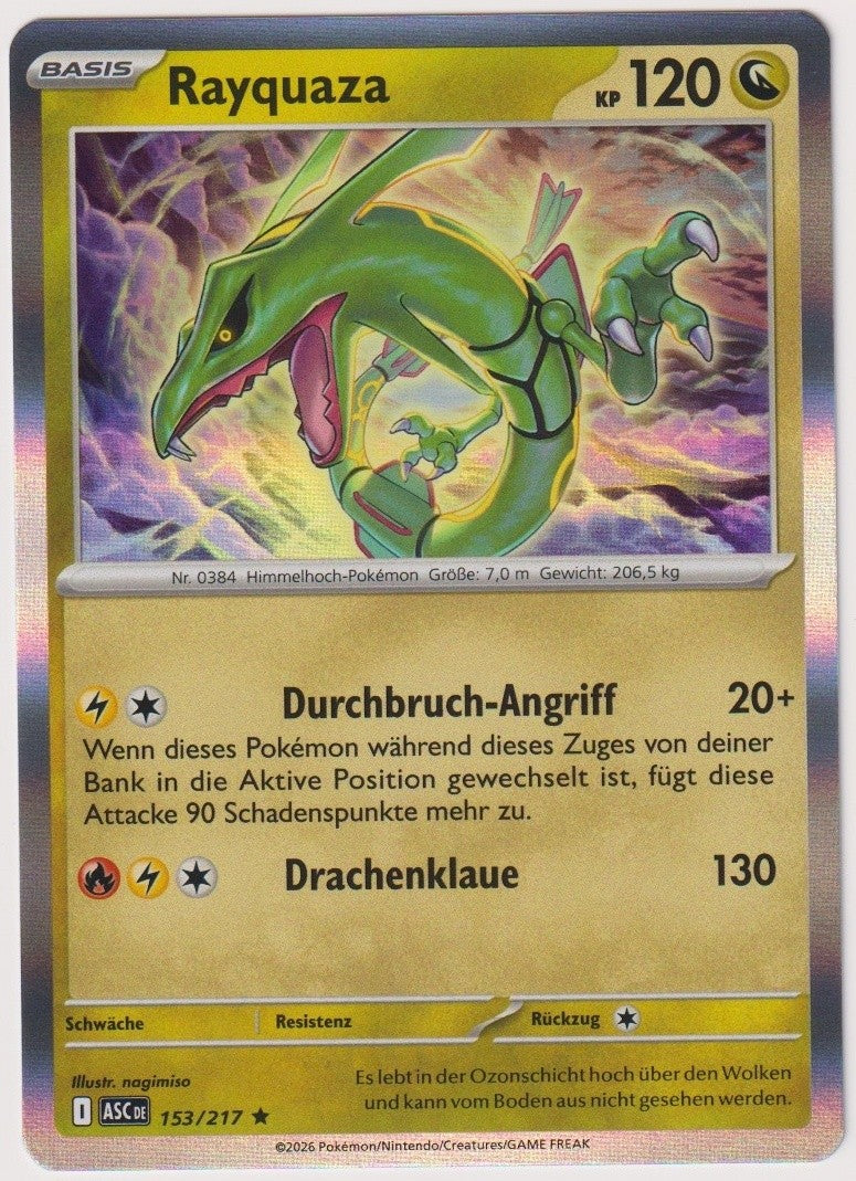 Pokemon TCG Rayquaza #153/217 Rare (R) Holo Deutsch 2026 – Bild 1