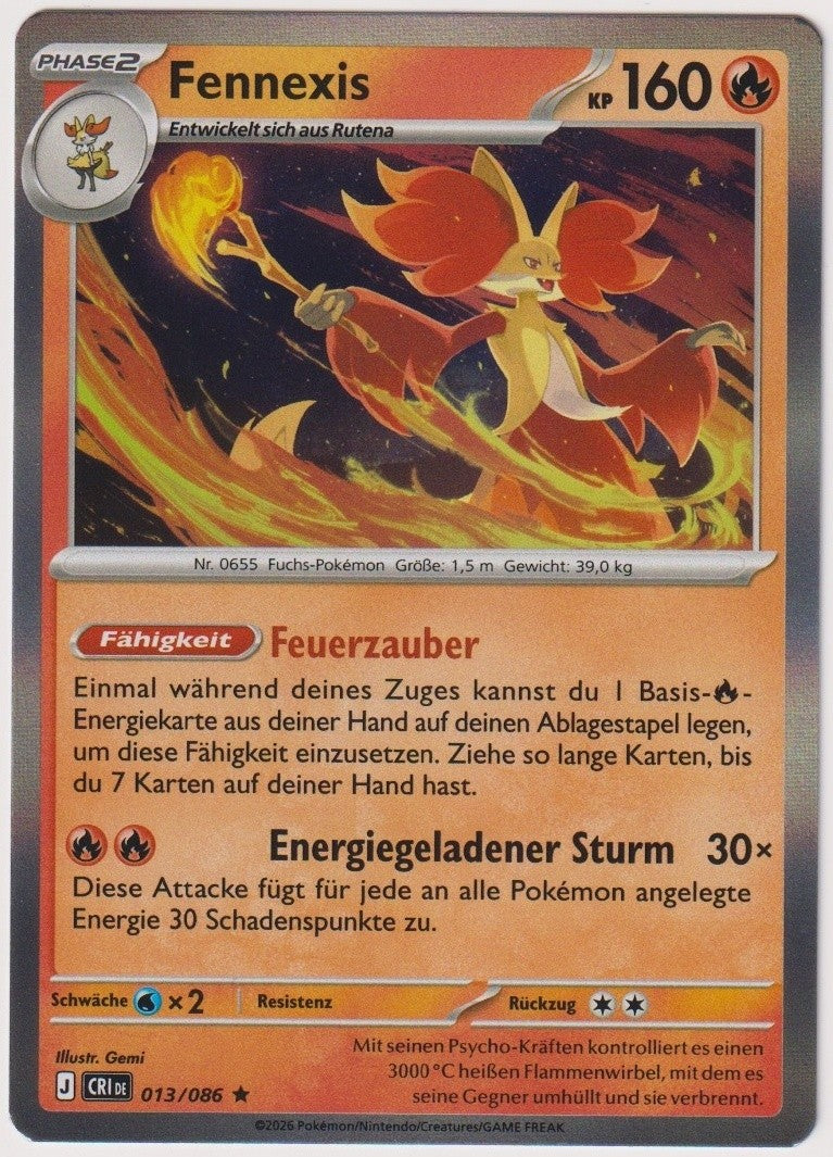Pokemon TCG Delphox #13/086 Rare (R) Holo Deutsch 2026 – Bild 1