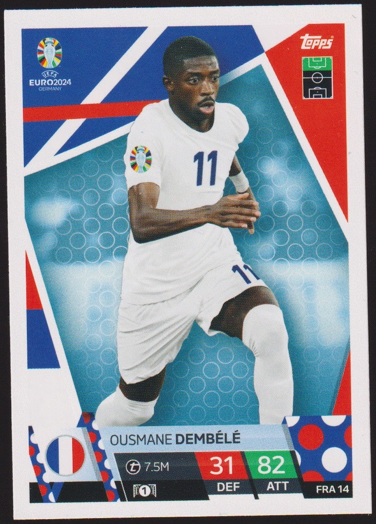 Topps Match Attax 2023-24 Ousmane Dembélé UEFA Euro 2024 Germany Parallel Rare – Bild 1