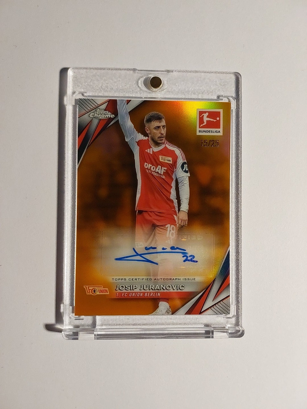 Topps Chrome Bundesliga 2024-25 Josip Juranovic Auto Union Berlin Parallel 15/25 – Bild 1