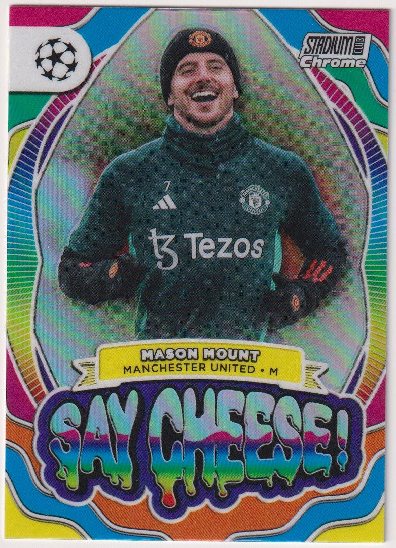 Topps Chrome 2023-24 Mason Mount Manchester United Parallel Refractor – Bild 1