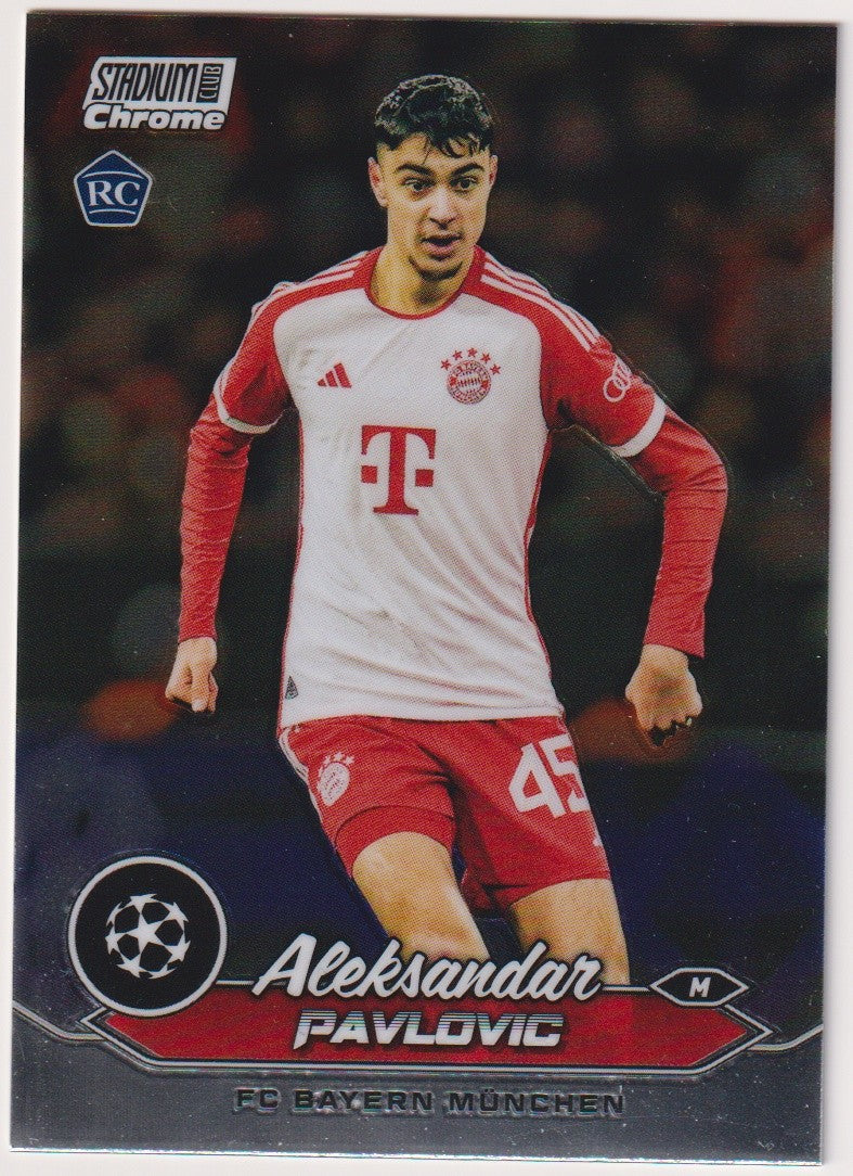 Topps Stadium Club 2023-24 Aleksandar Pavlovic Rookie FC Bayern München Parallel – Bild 1