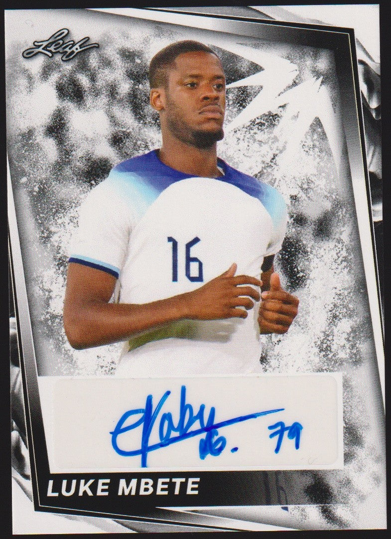 Leaf Trading Card 2023-24 Luke Mbete Auto England / City Parallel Rare – Bild 1