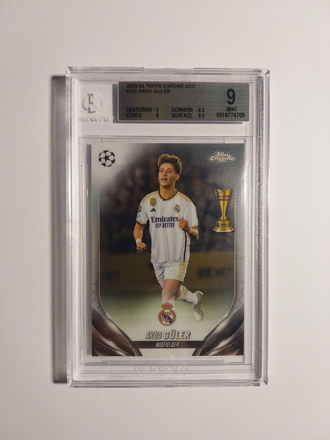 Topps UCC Chrome 2023-24 Arda Güler Real Madrid Türkei All Star Rookie BGS 9 PSA – Bild 1