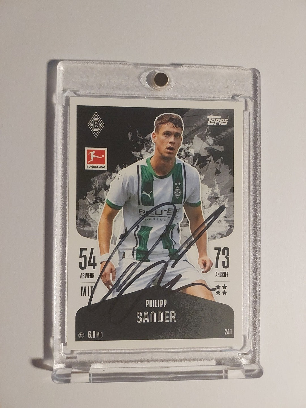 Topps 2024-25 Philipp Sander Mönchengladbach On Card Auto Parallel Ultra Rare – Bild 1