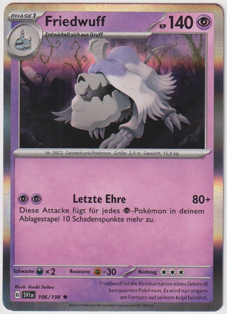 Pokemon TCG Houndstone #106/198 Rare (R) Holo Deutsch 2023 – Bild 1