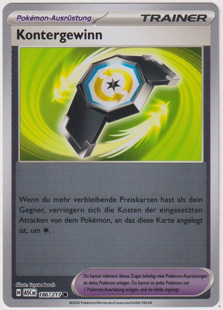 Pokemon TCG Counter Gain #186/217 Common (C) Reverse Holo Deutsch 2026 – Bild 1