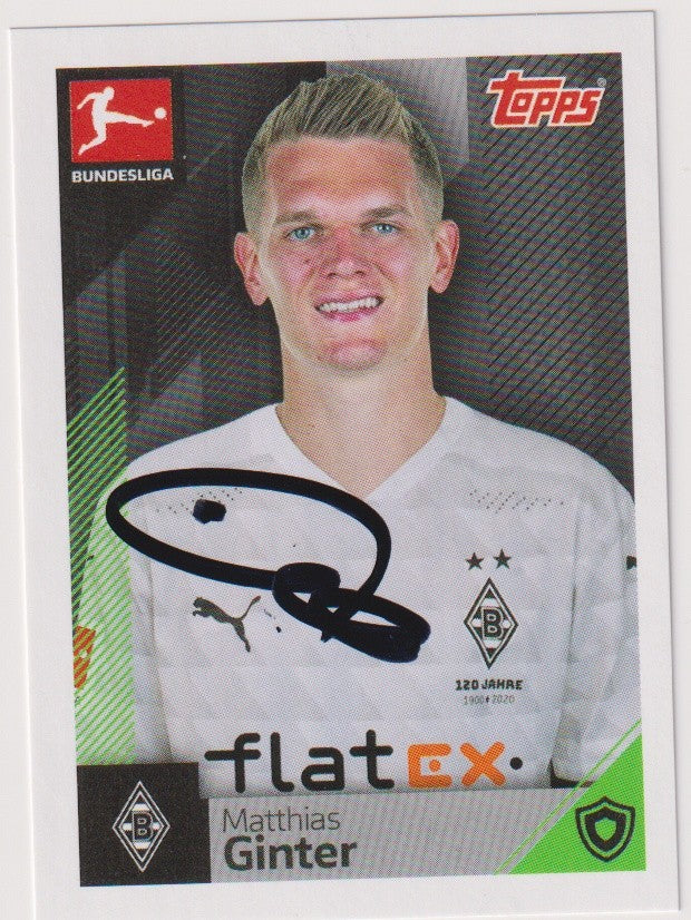 Topps Flatex 2020-21 Matthias Ginter On Card Auto Borussia Mönchengladbach – Bild 1