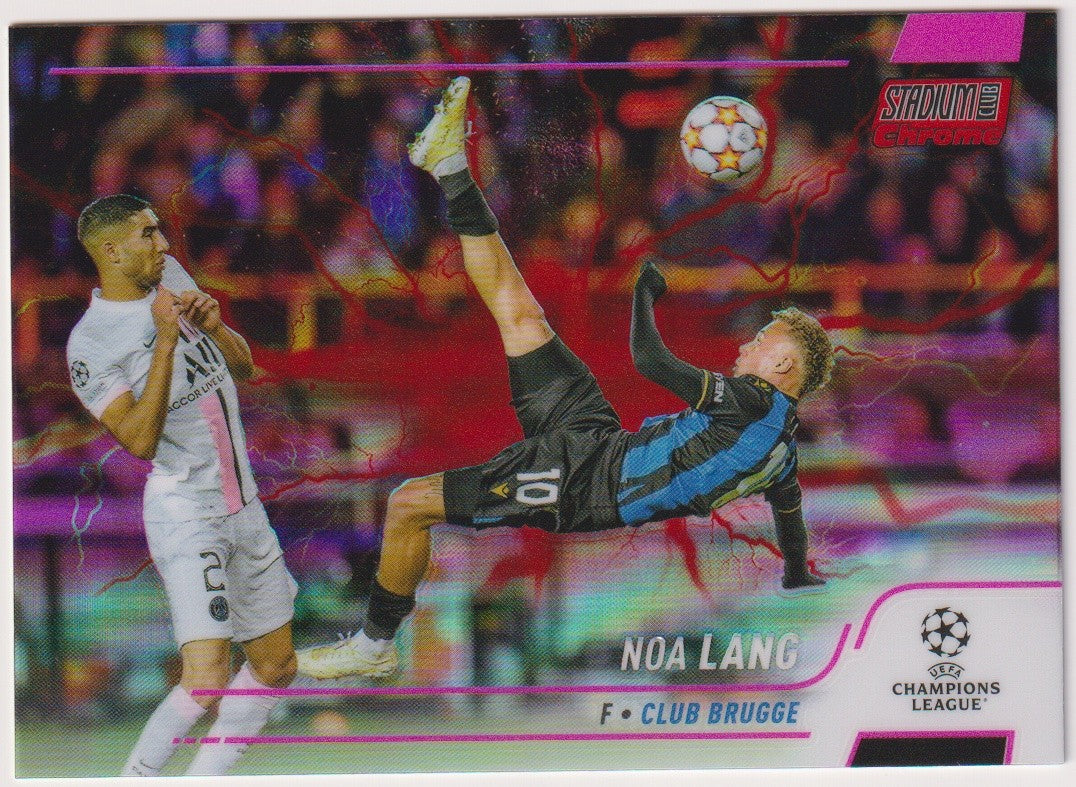 Topps Stadium Chrome 2021-22 Noa Lang Club Brugge Parallel Red Refractor – Bild 1