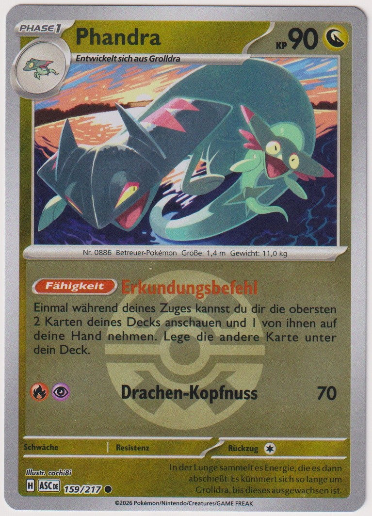 Pokemon TCG Phandra #159/217 Common (C) Reverse Holo Deutsch 2026 – Bild 1