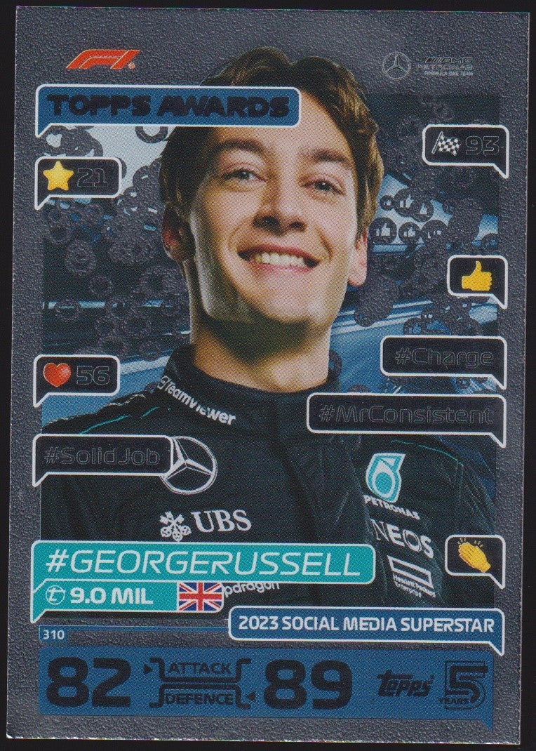 Topps Turbo Attax 2024 George Russell Mercedes-AMG Petronas Parallel Rare – Bild 1